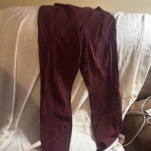 90 Degree By Reflex Burgundy Leggings